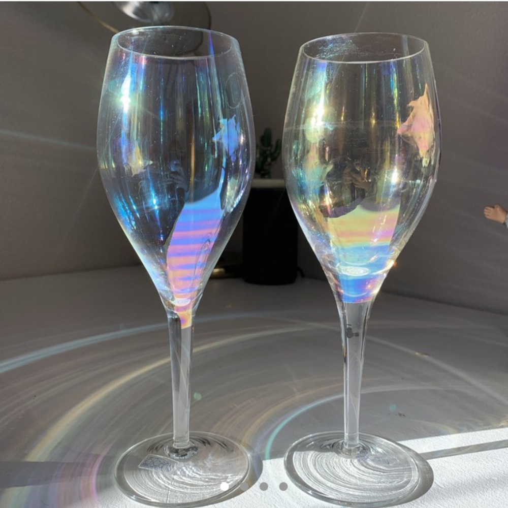 Iridescent wine goblets